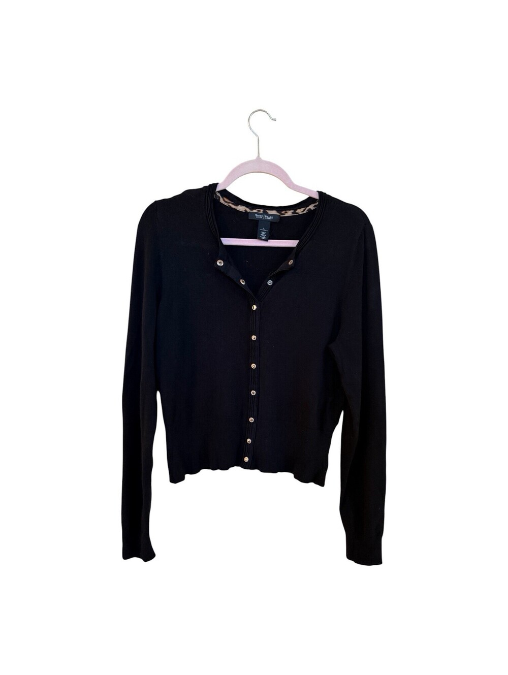 white house black market Black Sweater With Flax Buttons Sz. L